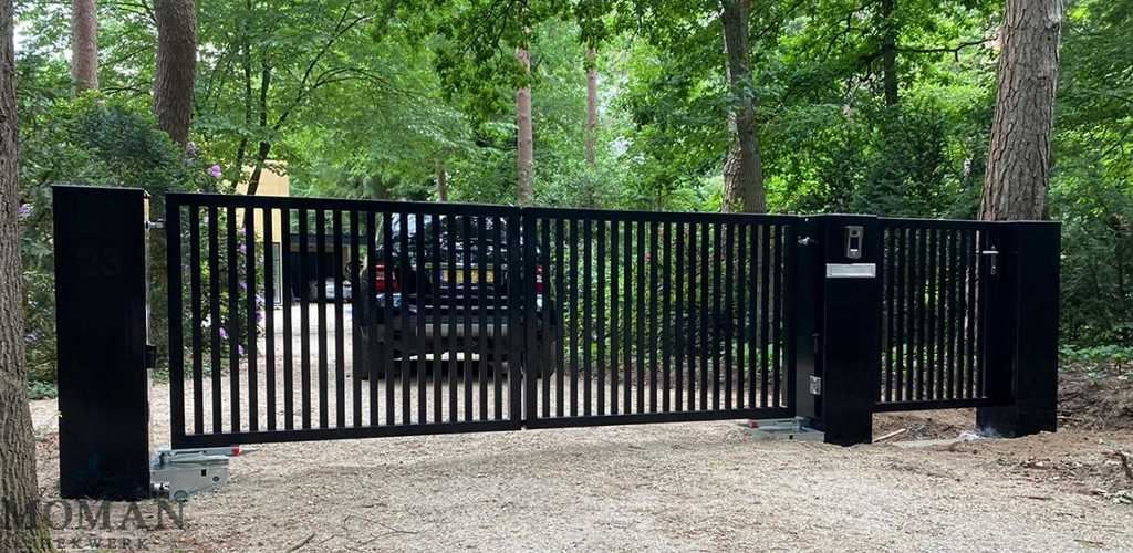 lamellen hekwerk verticaal dubbele poort